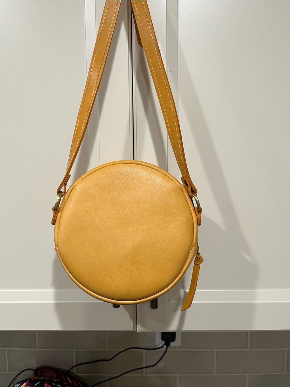 NEW Portland Leather Round Crossbody Bag - Sunflower - Picture 5 of 7